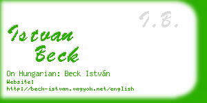 istvan beck business card